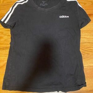 Adidas Black Tee with White Logo